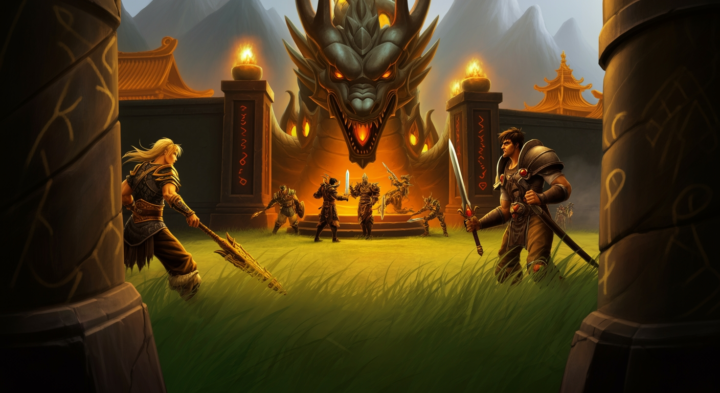 Metin2 guilds battling to control the Dragon Altar in an intense PvP confrontation