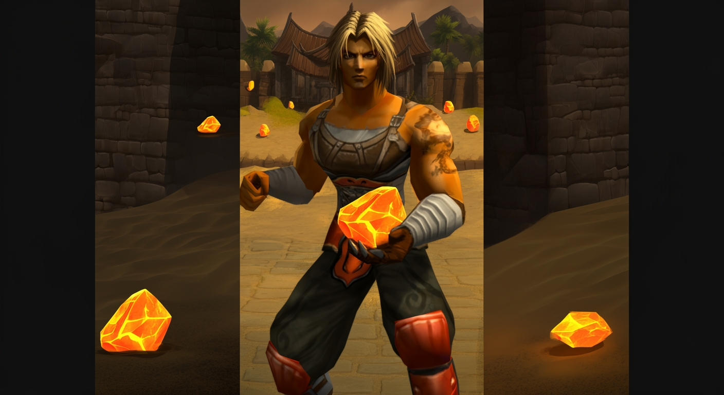 Metin2 mental warrior farming glowing metin stones in the Desert map